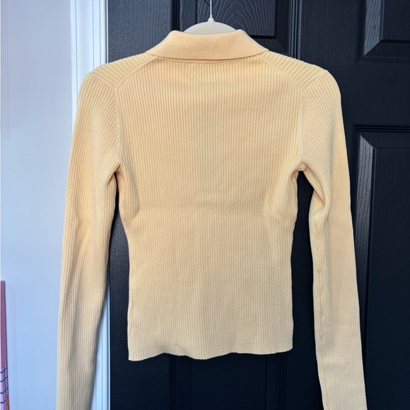 NWOT Reformation Hastings Cotton Sweater Zip - Picture 4 of 5